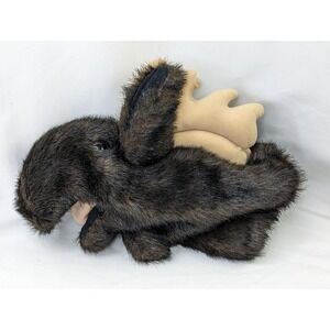 Brown Moose Wildkin Hand Puppet Plush 12 Inch 1989 Stuffed Animal Toy